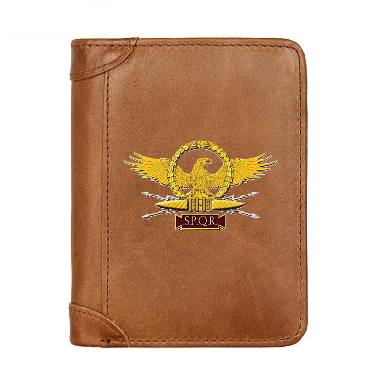 男性用本革財布,エンパイアプリントの財布,短い多機能収納バッグ