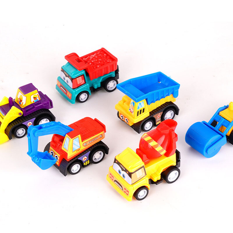 6 Buah Mainan Model Mobil Mainan Mobil Pull Back Kendaraan Bermotor Model Taksi Truk Pemadam Kebakaran Mobil Mini Anak Mainan Anak Laki-laki Hadiah Mainan Diecast untuk Anak-anak