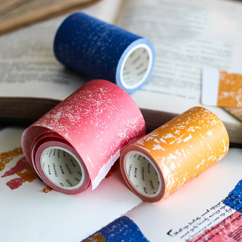 Cinta Washi de papel Retro, serie de tres colores primarios, 68mm, cintas de enmascarar, libro, diario, álbum, regalo, pegatinas decorativas para el hogar H6198