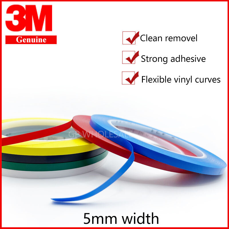 471 Premium Perfomance Sterke Vinyl Tape Lengte 33M Bundel Set Voor Decoratie, masking 5Mm Geel Zwart Blauw Wit Rood Groen 3M