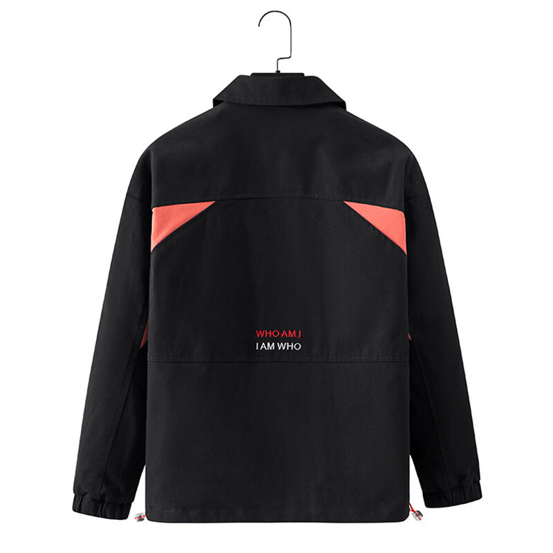 Jackt-chaquetas casuales para hombre, ropa de calle holgada estándar con bordado de cremallera sólida, moda coreana, cuatro estaciones, 2021