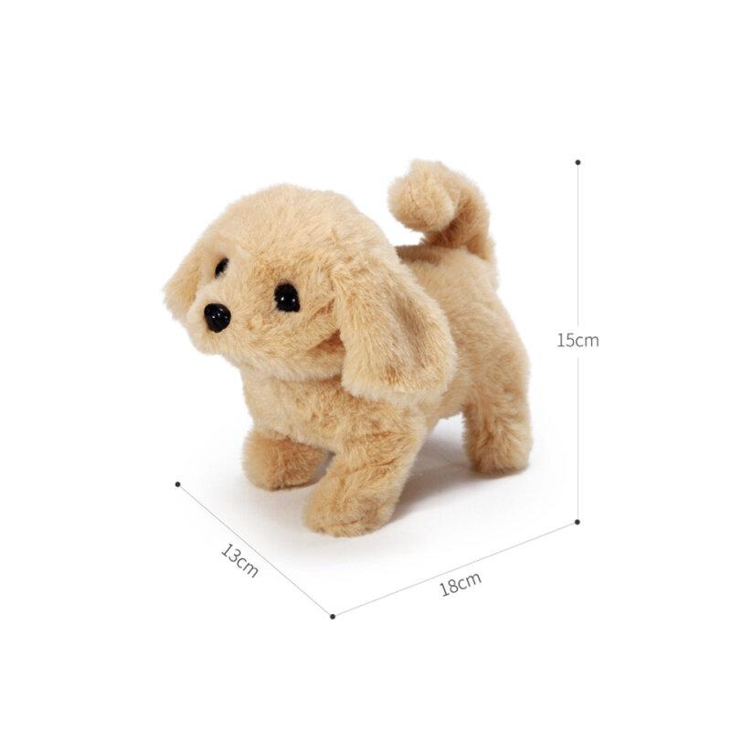 Simulação de pelúcia realista cão inteligente chamado andando brinquedo de pelúcia elétrica robô cachorro criança brinquedo filhote cachorro para meninos meninas crianças