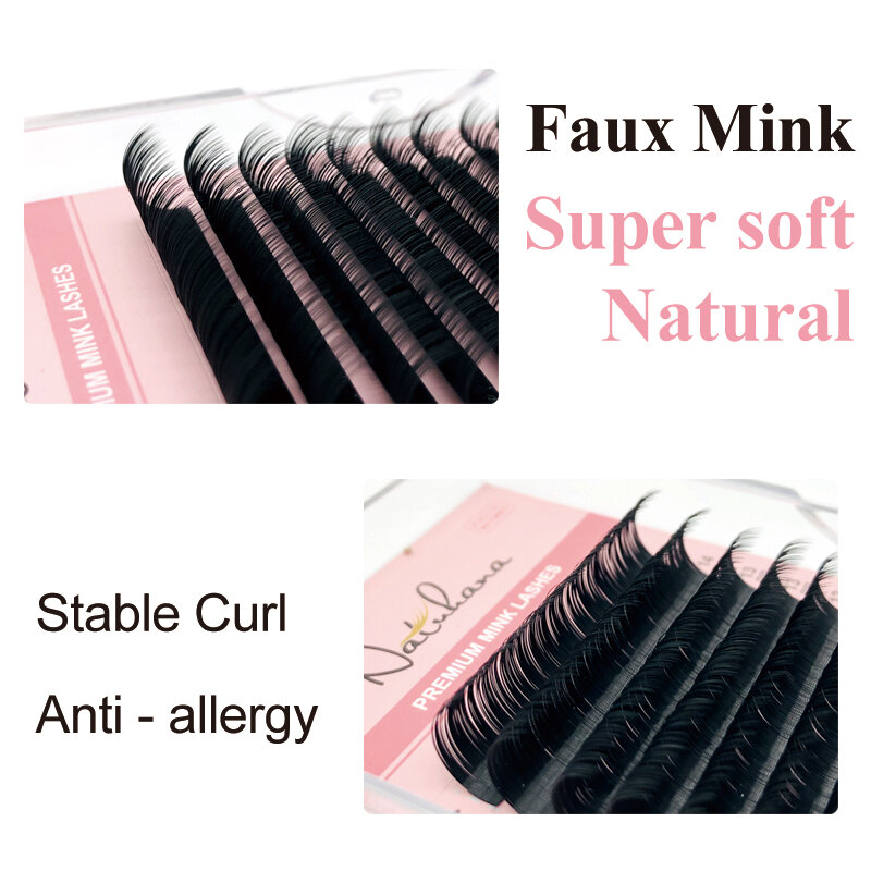 NATUHANA 10 Cases 16lines 8-15mm Lashes Mix Mink Natural False lashes Manufacturer Supplies Private Label Fake Eyelash Extension