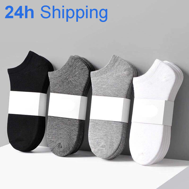 10 Pairs Women Socks Breathable Sports socks Solid Color Boat socks Comfortable Cotton Ankle Socks White Black