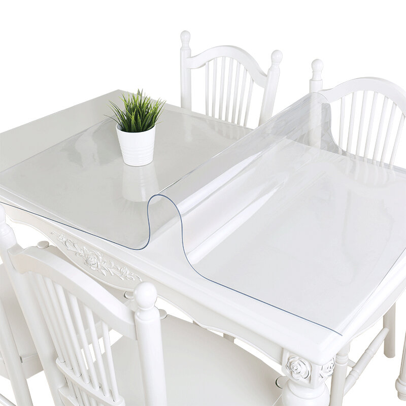 Toalha de mesa transparente em pvc 2mm, toalha retangular à prova d'água, macia, decorativa para mesa de café