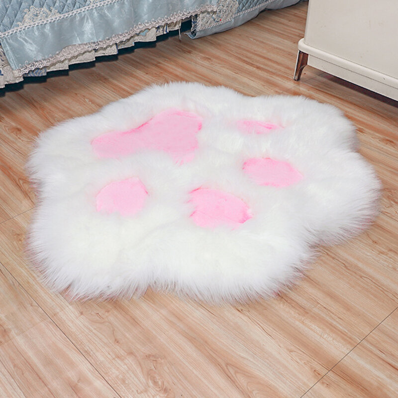 Gato bonito pata padrão macio pelúcia tapete pet macio lã dormir tapete cama do cão sofá mesa tapete presentes de natal