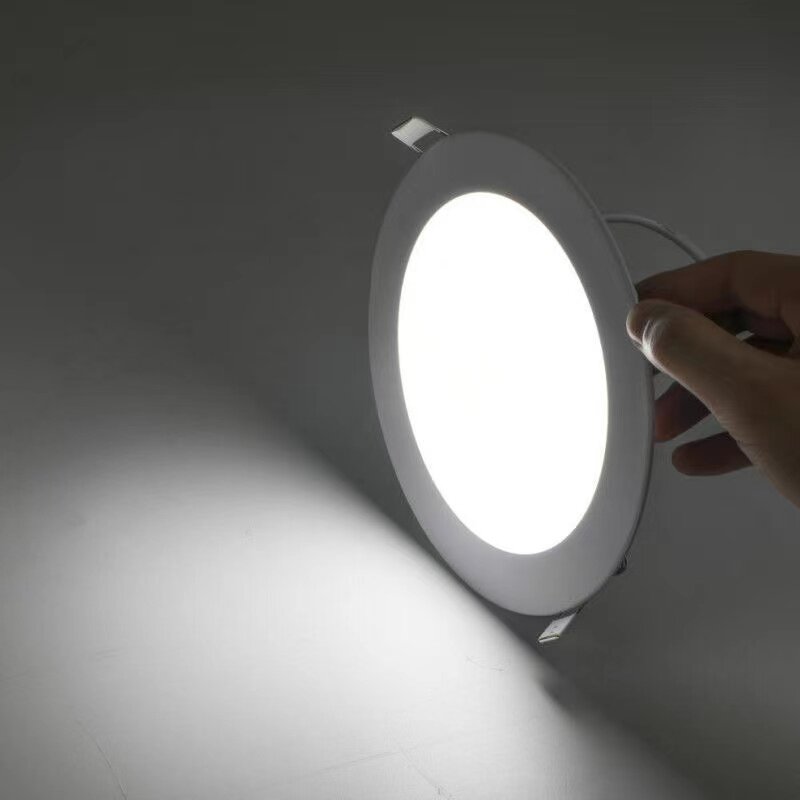 Luz descendente LED ultrafina, lámpara redonda/cuadrada de 3W-25W, AC90-265V para el hogar y comercial, iluminación interior, foco de techo empotrado