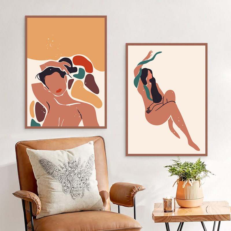 Arte nórdico abstracto para decoración del hogar, póster de estilo extremadamente simple, pintura en lienzo impresa para oficina, sala de estar, mural