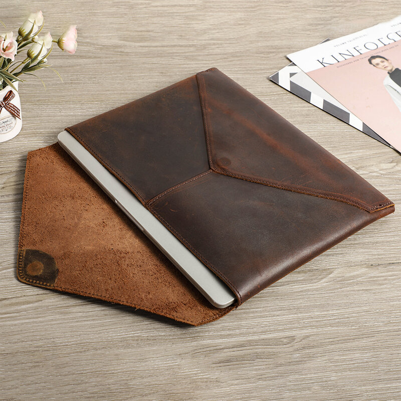 Сумка-конверт для ноутбука из натуральной кожи, чехол для ноутбука Macbook 13,3 15,4 дюйма