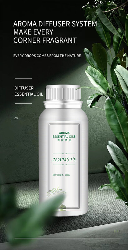 Óleo essencial da série do hotel 500ml difusor de aroma líquido reabastecimento perfume especial da planta natural