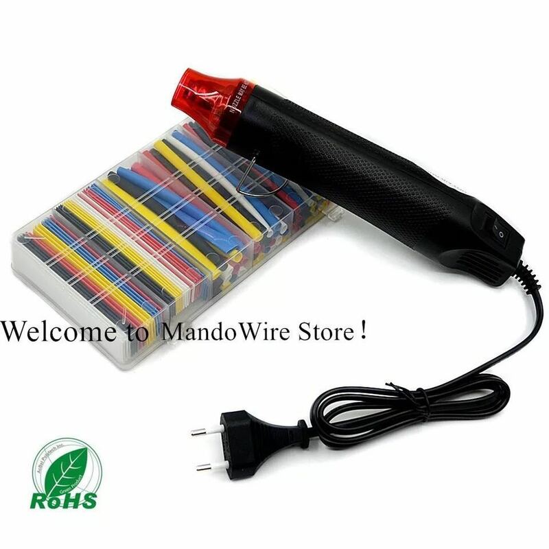MINI Heat Gun and Polyolefin Heat Shrink Tube Assorted Insulation Shrinkable Tube 2:1 Wire Cable Sleeve Kit Can Drop Shopping