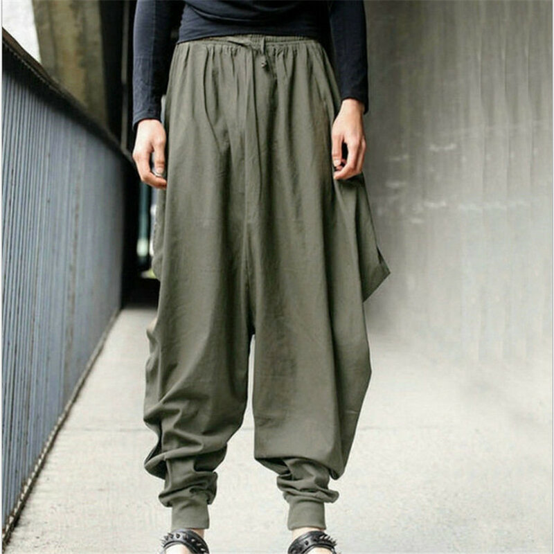 Pantalon Haroun en coton pour hommes, vêtement traditionnel chinois, ample et décontracté, Costume de samouraï Hakama Hip Hop, nouvelle collection 2020