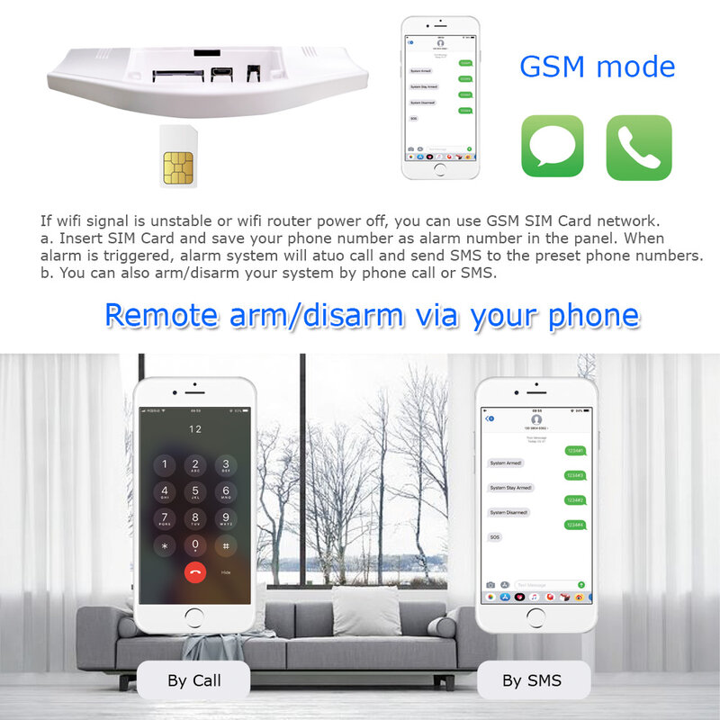 TUGARD G12 Tuya Wireless GSM WiFi Security Alarm System Smart Home Burglar 433MHz Accessories APP Remote Control for IOS/Android
