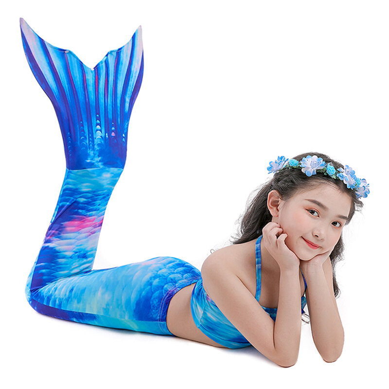 Детский купальный костюм Русалочки для девочек, комплект для плавания с хвостом