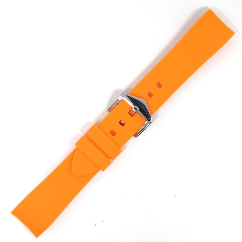Arco boca curvada final pulseira relógio macio silicone pulseira masculino acessórios de relógio 18mm 19mm 20mm 21mm 22mm 24mm