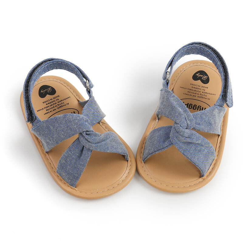 Sandalias de verano antideslizantes transpirables con lazo para recién nacidos zapatos de suela blanda para primeros pasos de 0 a 18M 