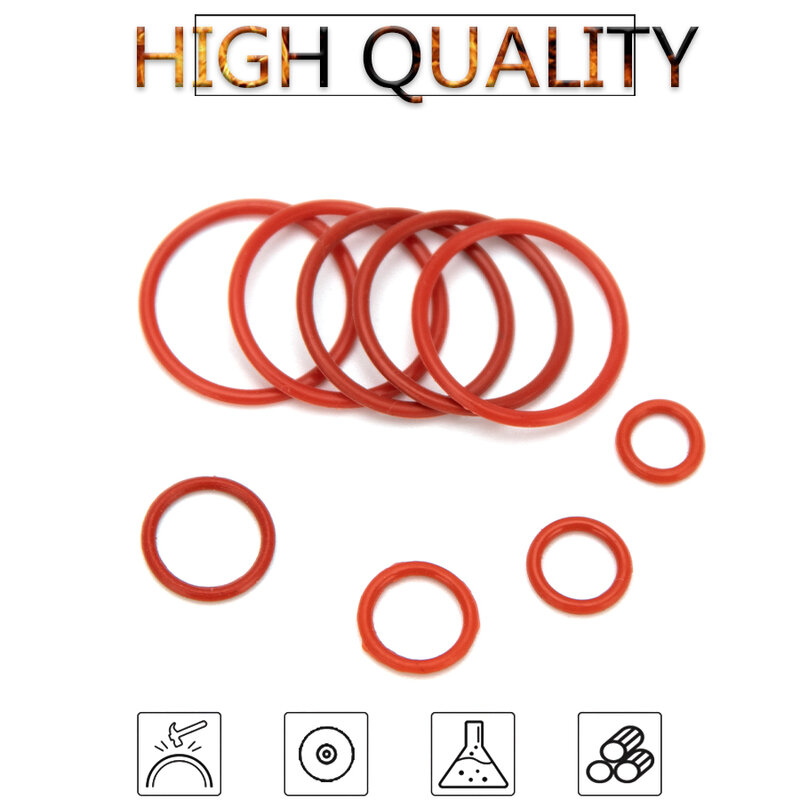20pcs VMQ Silicone Rubber Sealing O-ring Replacement Red Seal O rings Gasket Washer OD 6mm-30mm CS 1mm DIY Accessories S72