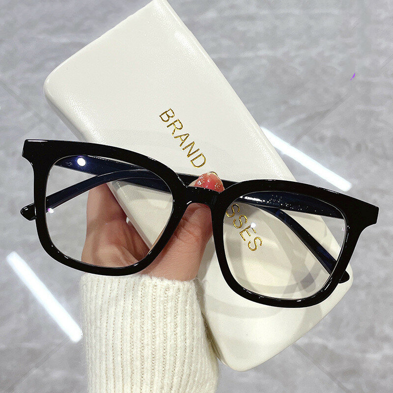 Tren 2022 Kacamata Pria Pemblokiran Cahaya Biru Gaming TR90 Kacamata Hitam Anti Sinar Matte Kacamata Fashion Transparan Wanita
