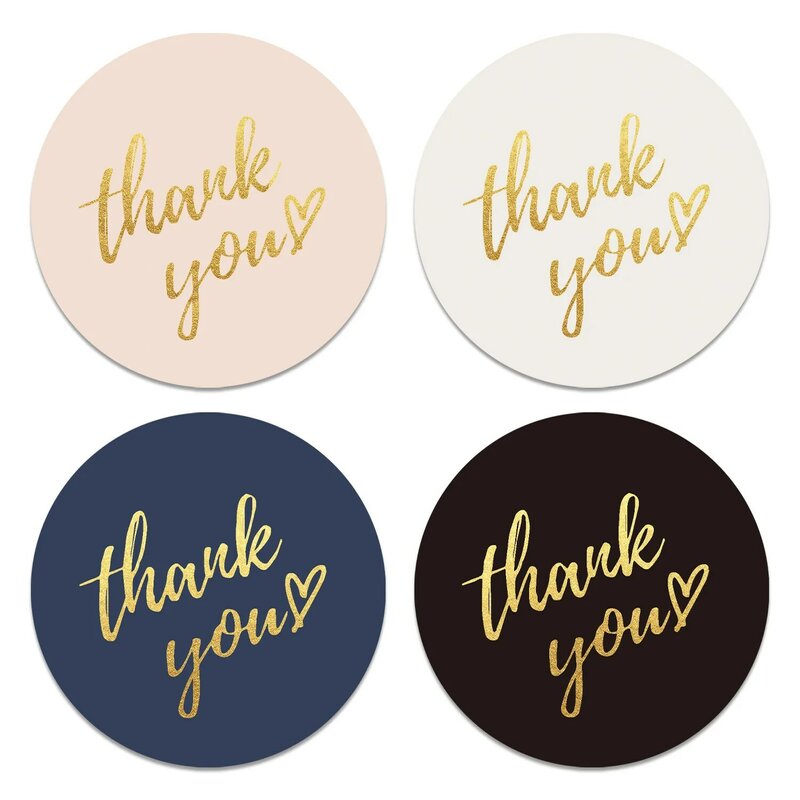 500pcs 1inch Blue Thank You Stickers For Envelope Sealing Labels Stationery Supplies Handmade Wedding Gift Decoration Sticker