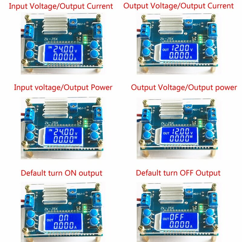 Módulo de alimentación CC/ CV ajustable con pantalla LCD, convertidor reductor de CC 6,5-36V a CC 1,2-32V 5A, placa de carga de batería de litio