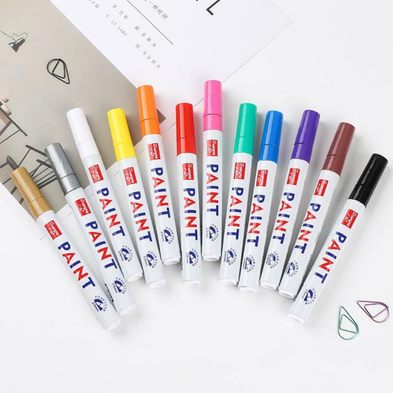 MarkerสีผิวมันDIY Art Paint Markerปากกากันน้ำยางรถยางโลหะCD Fade-Proof Markerปากกา