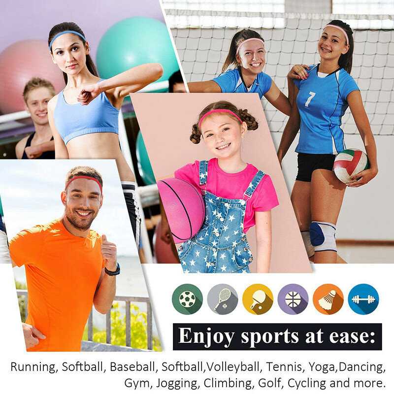 Diadema elástica para deportes al aire libre para hombre y mujer, cinta para el pelo antitranspirante para Yoga, correr, Fitness y ciclismo, 2021