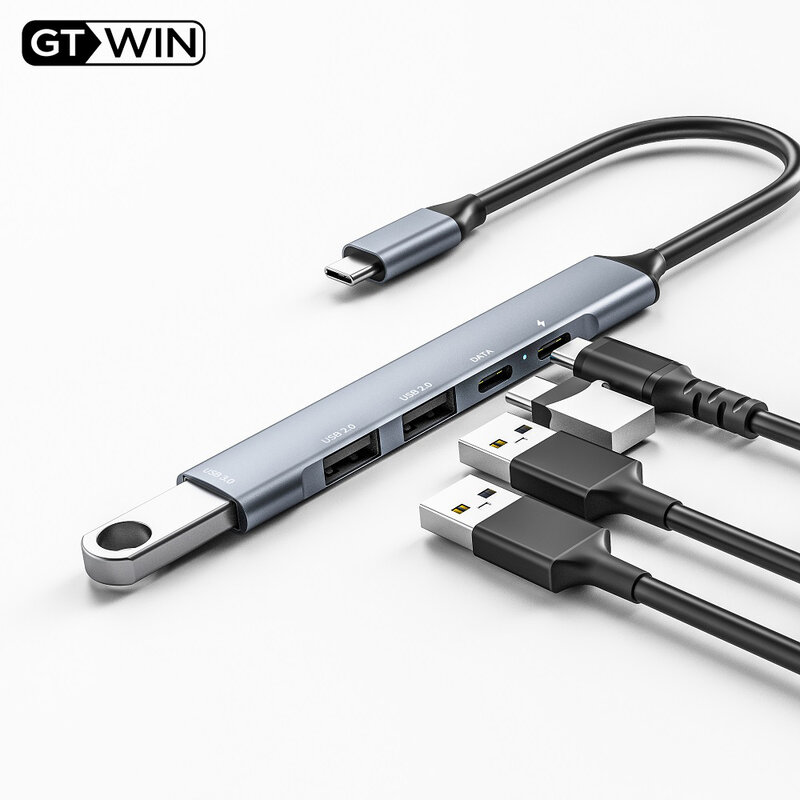 محول محطة الإرساء GTWIN 65 واط Type-c 5 في 1 Hub USB Dock to PD USB C USB 2.0 USB 3.0 الفاصل لـ MacBook Pro Air PC