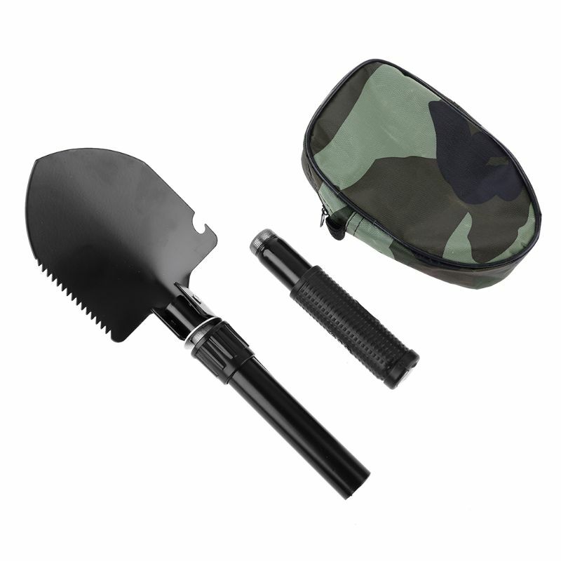 Herramientas de soporte para Detector de metales al aire libre buscador de oro pala plegable militar herramienta de emergencia para jardín Campiing