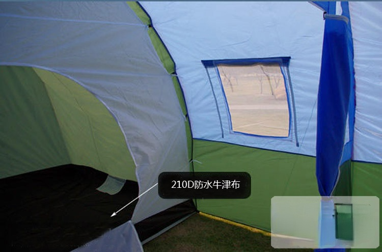 Doule Lapisan Terowongan Tenda 5-10 Orang Luar Ruangan Berkemah Keluarga Tenda Rumah Wisata