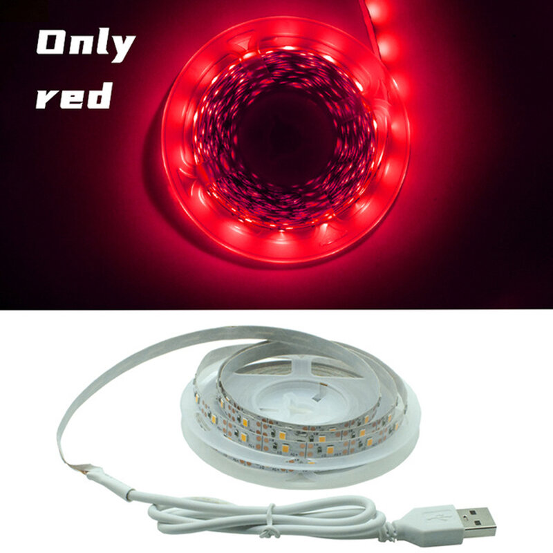 LED Strip USB 5V สีฟ้าสีแดงสีเขียวสีขาวแถบสายรุ้ง1M 2M 3M 4M 5M พื้นหลัง Night Light Luminous ตกแต่ง TV