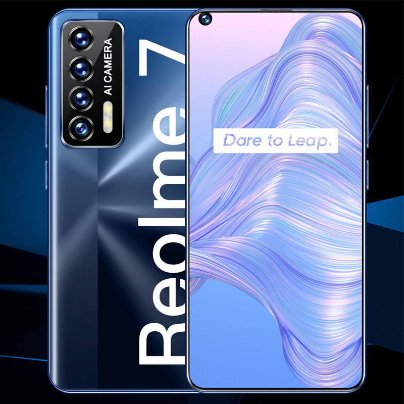 2021 gran oferta Smartphone Reolme7 versión Global 7,3 pulgadas Pantalla 16G 512G Snapdragon 888 32MP 50MP Cámara identificación facial 6800mAh batería de la batería