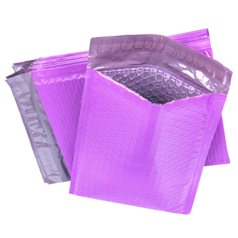 Sacos redondos de plástico bolha para transporte, sacos de presente com fechamento automático para envelopes, revestidos com lacre