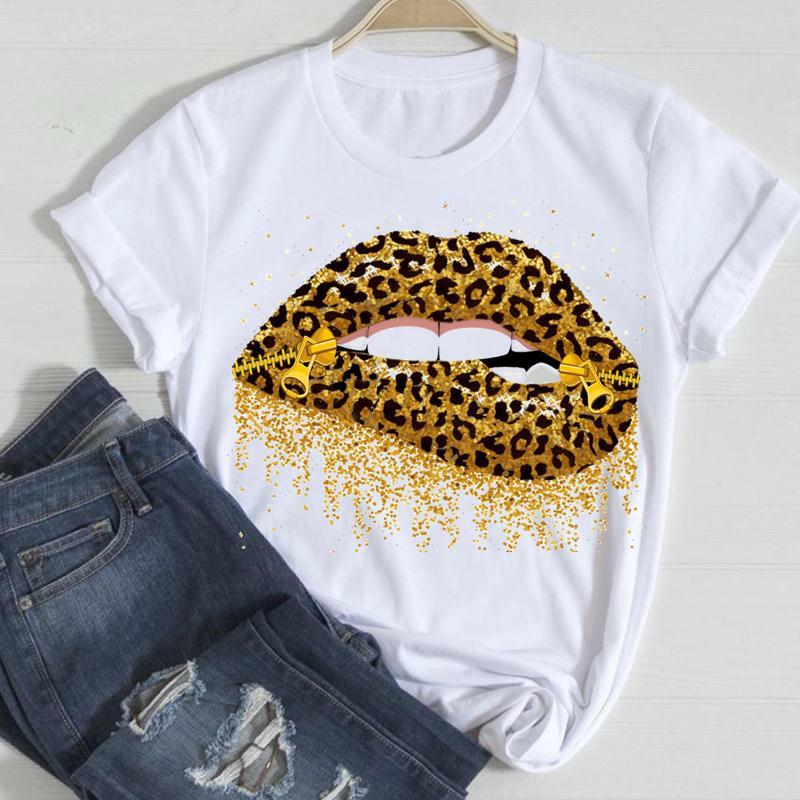 Camisetas de tirantes con estampado de labios y leopardo para mujer de moda de los 90 moda de primavera y verano 2021
