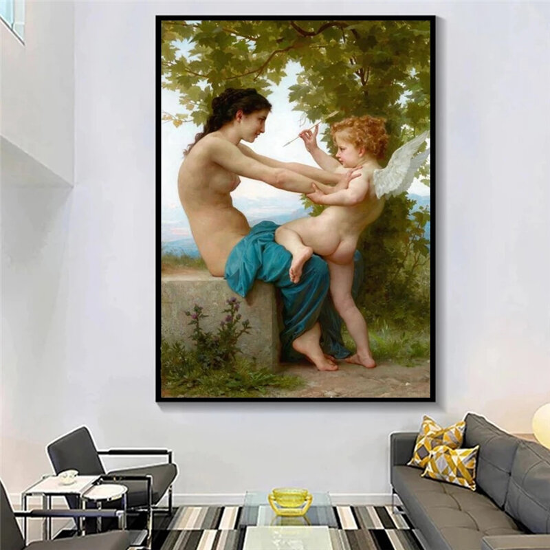 Dipinti famosi classici William Adolphe Bouguereau Song of The Angels Oil pant Print on Canvas for Home Wall Art Decor