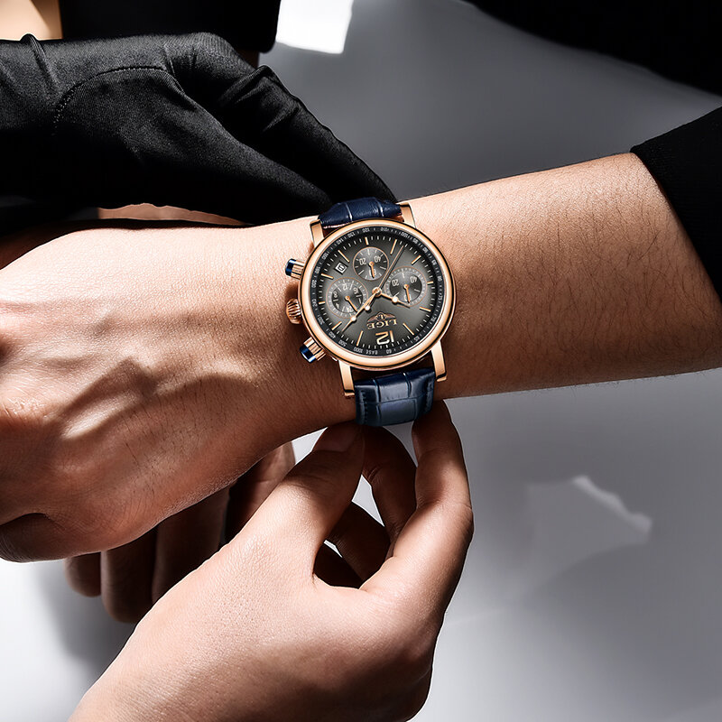 2021 LIGE Top marka luksusowe nowe mody zegarek dla mężczyzn skórzany wodoodporny zegar zegarki sportowe męskie zegarek kwarcowy Reloj Hombre