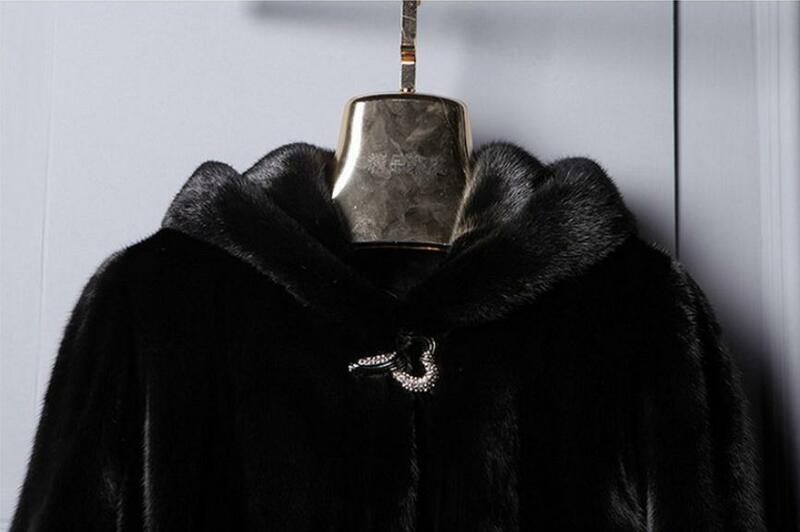 Manteaux en fausse fourrure de vison pour femme, épais et chaud, à capuche, grande taille 6Xl, hiver, K1218