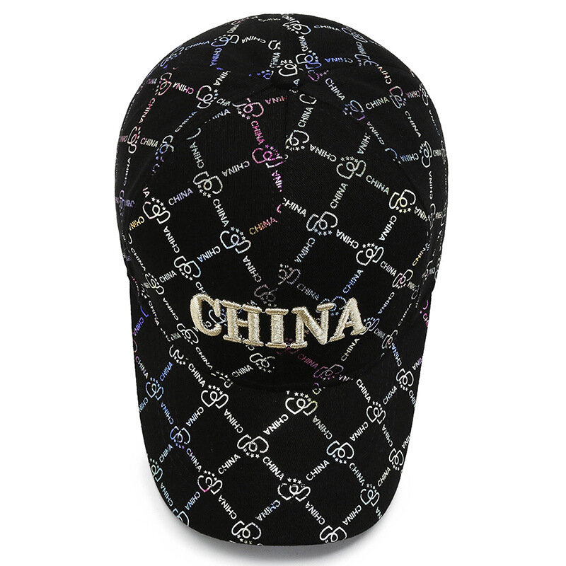 Topi Baseball Mode Musim Semi Musim Panas Huruf Bordir Topi Pantai Tiongkok Topi Snapback Cetak Topi Ayah Olahraga Kasual Luar Ruangan Pria Wanita