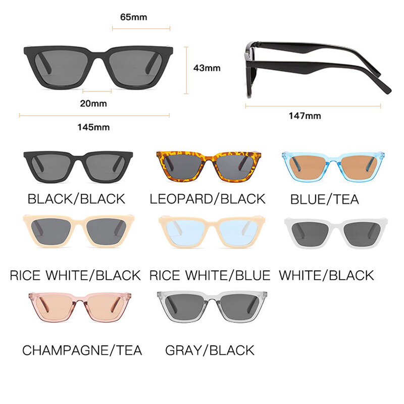 Óculos de sol gatinho retrô feminino, laranja, estilo verão, barato, quadrado, preto, leopardo, lentes de sol feminino