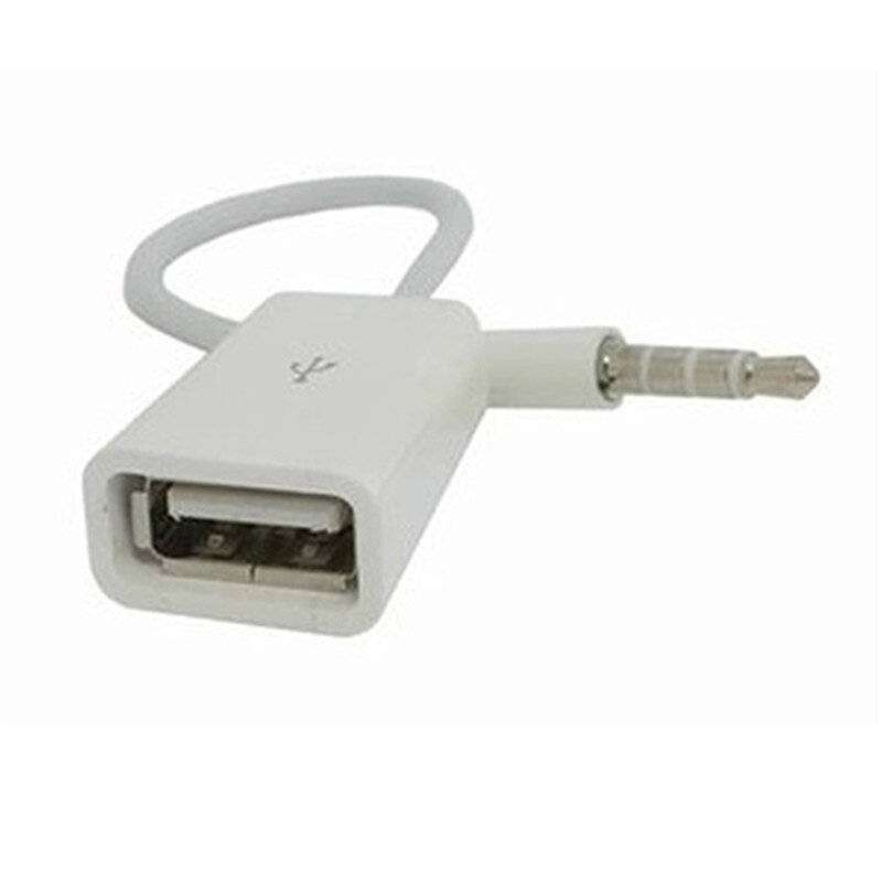 Cable USB hembra Universal de 20cm a 3,5mm, Conector de Audio macho, adaptador auxiliar, convertidor de Cable, accesorios de reproducción de música para coche