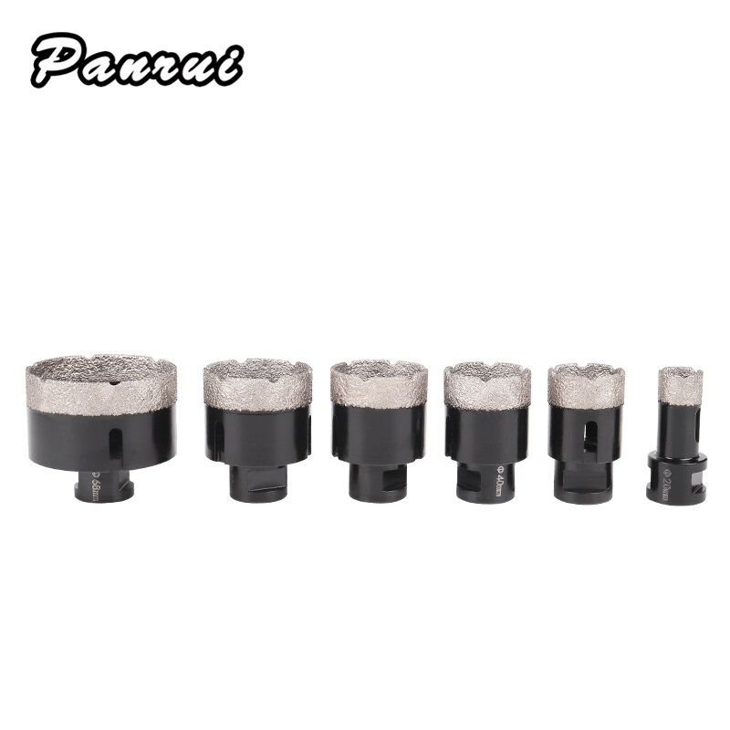 Free delivery 6 pieces/set 20/35/40/45/50/68mm M14 Thread dry vacuum welded diamond Hole saw Set marble tile Drill Crown