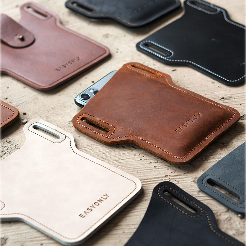 متعدد الألوان المحمولة جلدية هاتف محمول الخصر حقيبة الهاتف المحمول حزام PU الحقيبة للرجال غطاء الهاتف جيب المحفظة