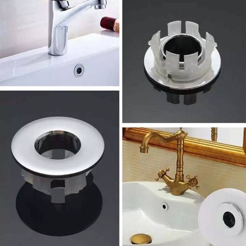 Couvercle de débordement de lavabo en plastique, anneau de débordement de lavabo en céramique de salle de bains soigneusement décoré 10 pièces