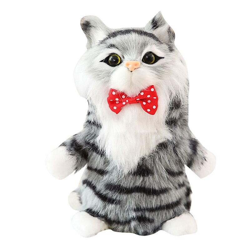 Kuulee Simulado Cat Boneca de Pelúcia de Som Do Motor Elétrico Seguro Leve Presente Toy Kids brinquedo Elétrico rolando simulação gato Gato