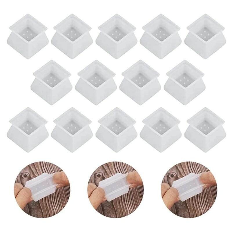 Anti-Scratch Foot Pads Non-Slip Chair Caps Floor Furniture Chair Leg Floor Protectors Set Rectangle,Fit 30-45mm,32 Pack