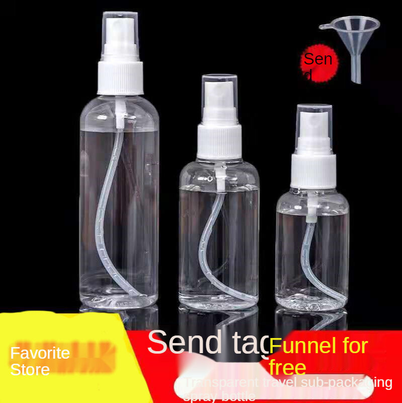 Garrafa de spray make-up transparente pequena rega pode reabastecimento portátil água engarrafamento fina névoa spray garrafa de plástico álcool