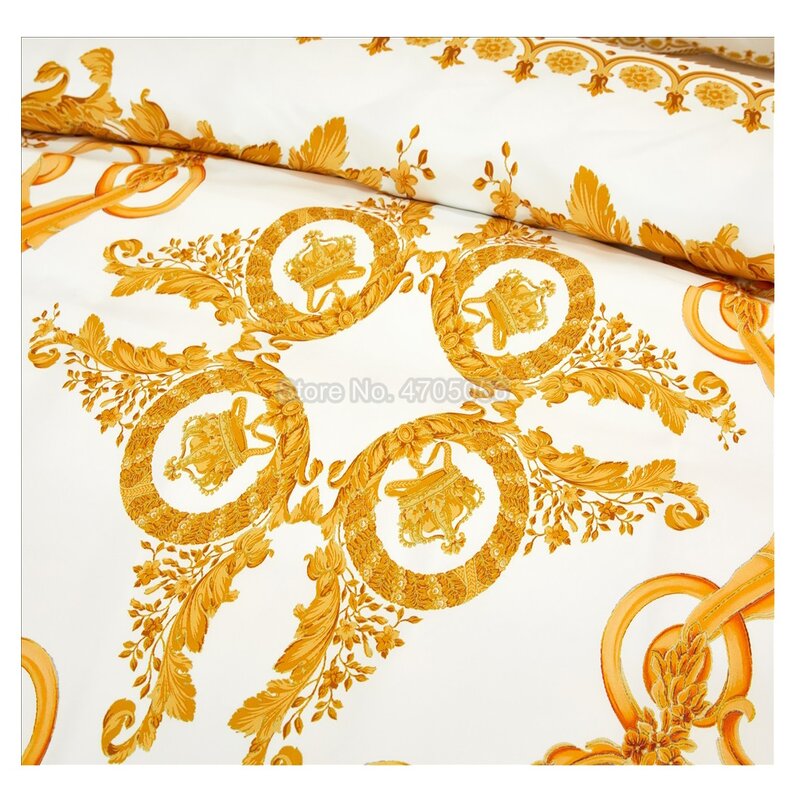 Styl europejski luksusowe prezenty białe złoto barokowy zestaw pościeli miękka przytulna kapa na kołdrę poszewka 3 sztuki kołdra okładka pościel