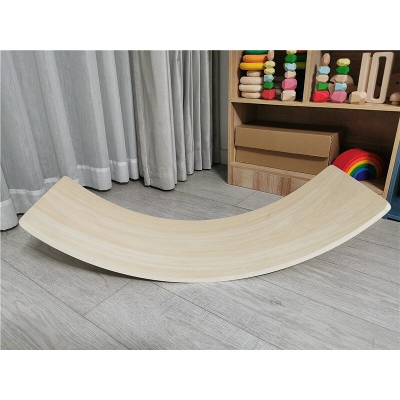 Wholesale 2pcs/10pcs Kids Wooden Toy Basswood Arch Blance Board Indoor Seesaw Curved Board Yoga Board  Outdoor Play