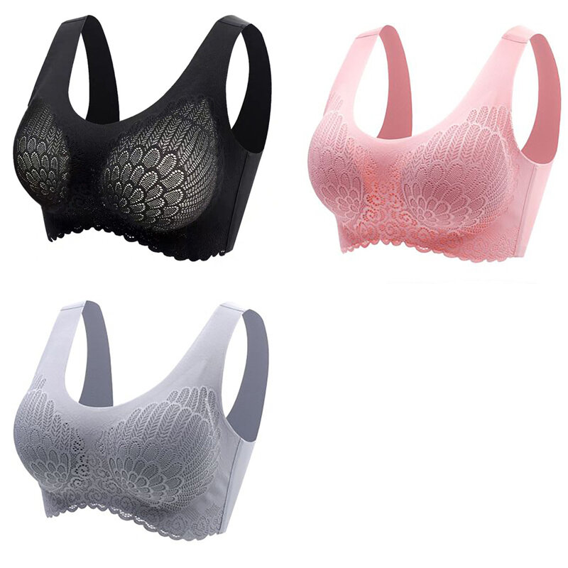 Dropshipping Vip Link 3pcs Latex Bra Seamless Bras For Women Underwear BH Push Up Bralette With Pad Vest Top Bra