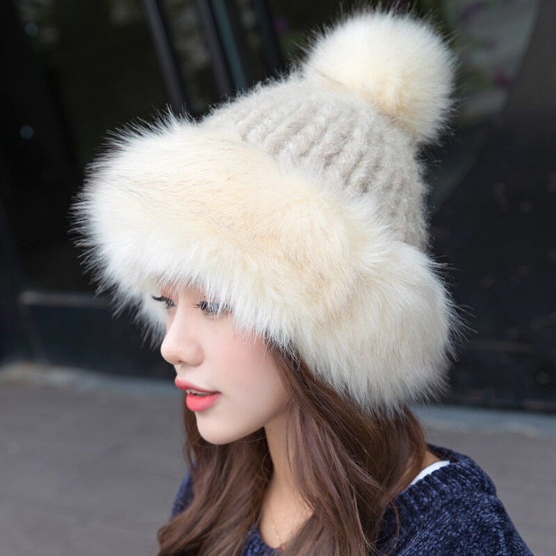 Sombrero mongol grueso de invierno para mujer, gorro de lana de terciopelo, cálido, Northeast, con orejas, viento, gorro de nieve, amor, gorro Lei Feng