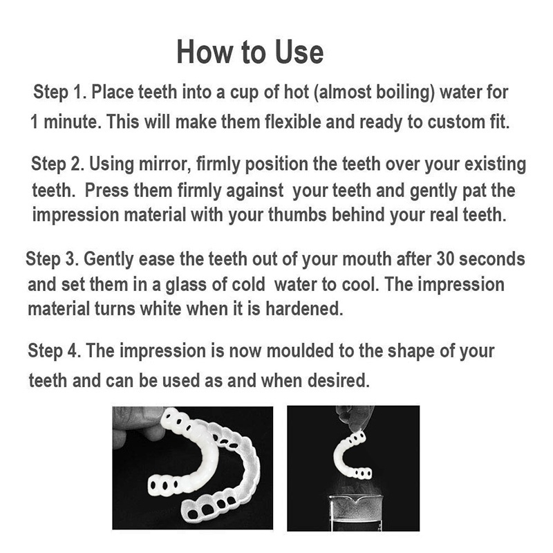 Komfortable Bleaching Zähne Gefälschte Kosmetische Zahn Prothese Silikon Lächeln Veneers Schönheit Werkzeug Falsche Zahn Oral Care (Natürlichen Schatten)